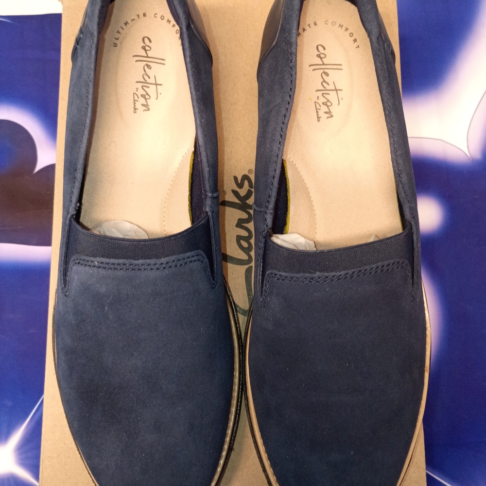Clarks Navy Blue Slip-On Loafers